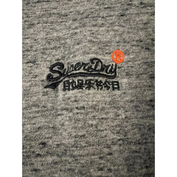 Superdry Grey Small Logo Casual Crew Neck Slim‎ Fit Tee T Shirt Men's Large - Picture 4 of 7